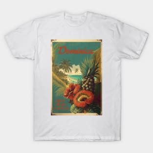 Dominica Vintage Travel Art Poster T-Shirt